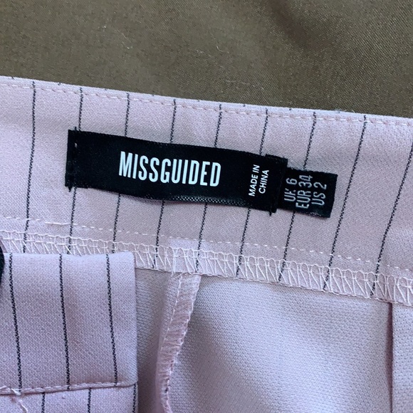 Missguided pink pin stripe trouser 2 US - Picture 2 of 3